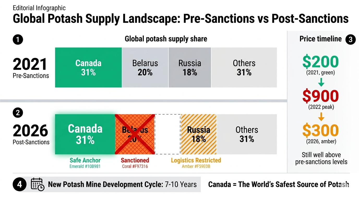 Global Potash Supply: Pre-Sanctions vs Post-Sanctions