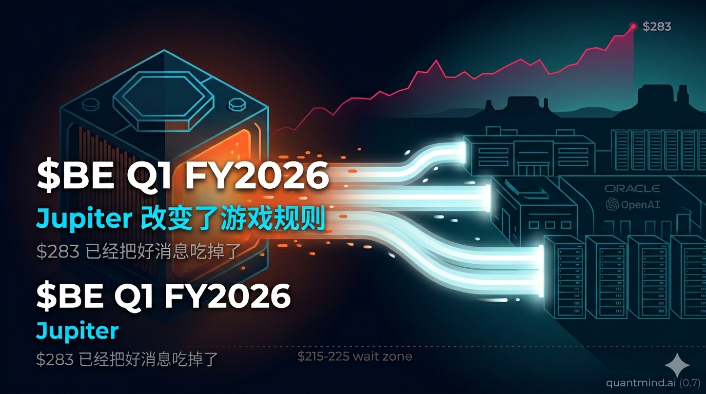 $BE Q1 FY2026：我在 $165 喊过等回调，现在它 $283 — 写给两个月前的自己