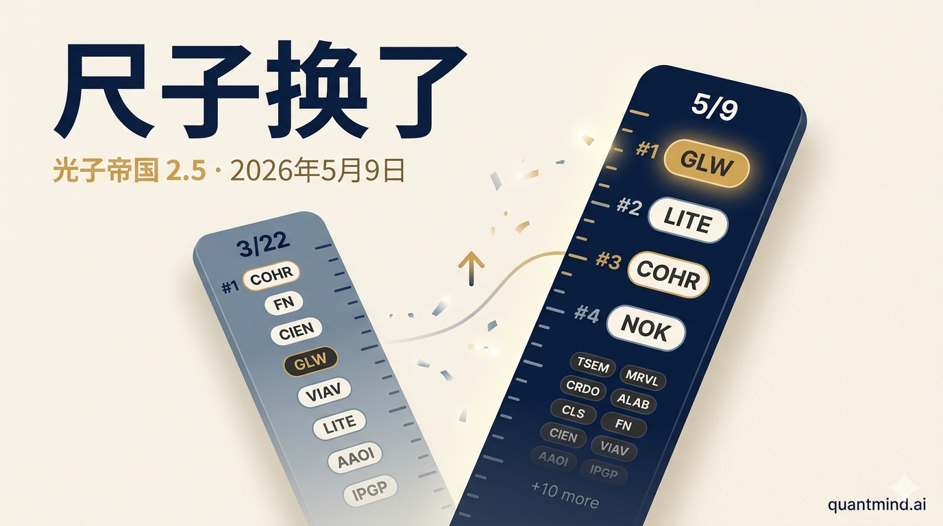 光子帝国 2.5：尺子换了——GLW 是新 #1，COHR 回到 #3，NOK 是结构性价值位